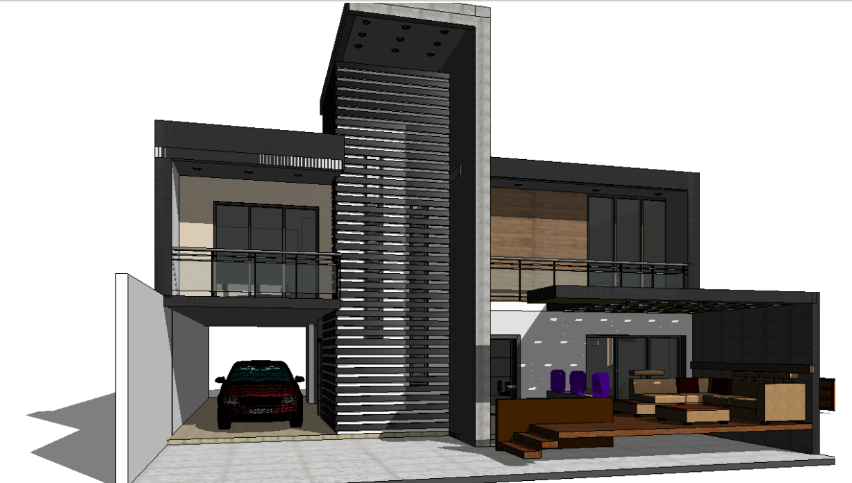 Ejemplo de proyecto de casa moderna en Revit