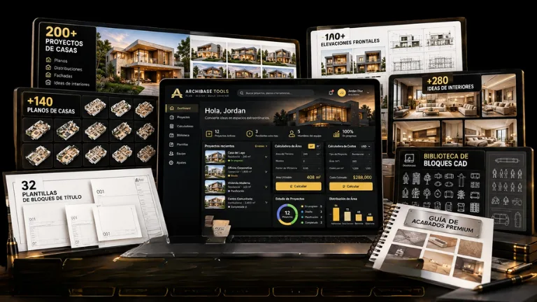 Pack completo para arquitectos: proyectos, planos, fachadas, interiores, bloques CAD y más
